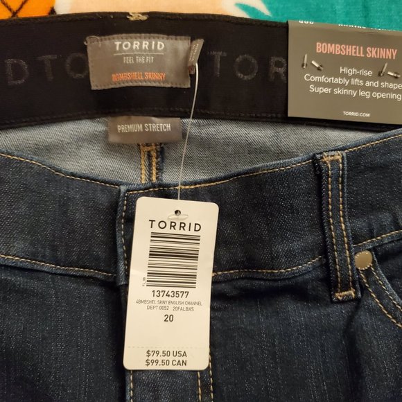 NEW TORRID "Bombshell Skinny" Dark Wash Jeans 20R - Picture 5 of 5